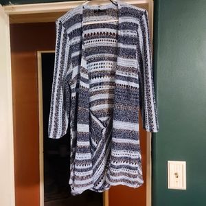 Style & Co Swing Cardigan Open Knit. XL W 3/4 Slv